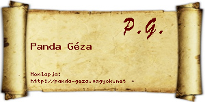 Panda Géza névjegykártya